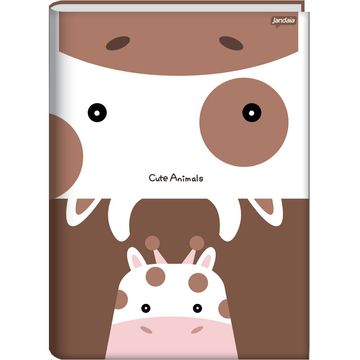 Caderno Brochurão Capa Dura Costurado 80 Fls 200x275  Cute Animals - Unitário - Jandaia - 72765-77