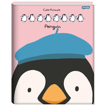 Caderno Brochurão Capa Dura Costurado 80 Fls 200x275  Cute Animals - Unitário - Jandaia - 72765-77A