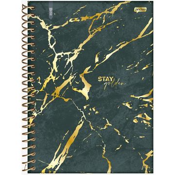 Caderno Universitário Capa Dura Espiral 1 Matéria 80 Fls 175x242 Marble Stay Golden - Unitário - Jandaia - 72908-24-SINOP-03