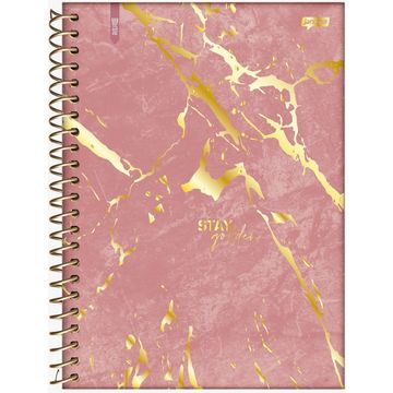 Caderno Universitário Capa Dura Espiral 1 Matéria 80 Fls 175x242 Marble Stay Golden - Unitário - Jandaia - 72908-24A