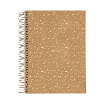 Caderno Universitário Capa Dura Espiral 1 Matéria 80 Fls 175x242 Kraft Gold - Unitário - Jandaia - 71145-24A