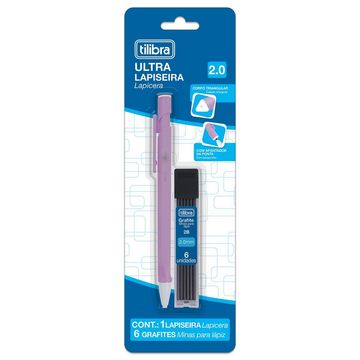 Lapiseira Plástica 2.0mm com Apontador Roxo Tilibra - Unitário - Blister com Grafite - 347485