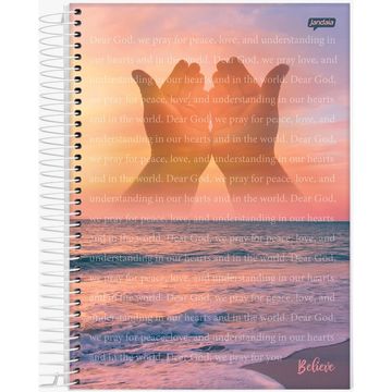 Caderno Universitário Capa Dura Espiral 10 Matérias 160 Fls 200x275 Believe - Unitário - Jandaia - 69042-24