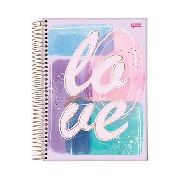 Caderno Universitário Capa Dura Espiral 1 Matéria 80 Fls 175x242 La Creme Love yourself - Unitário - Jandaia - 66983-24