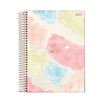 Caderno Universitário Capa Dura Espiral 10 Matérias 160 Fls 175x242 La Creme I'm ok - Unitário - Jandaia - 67058-24-SINOP-03