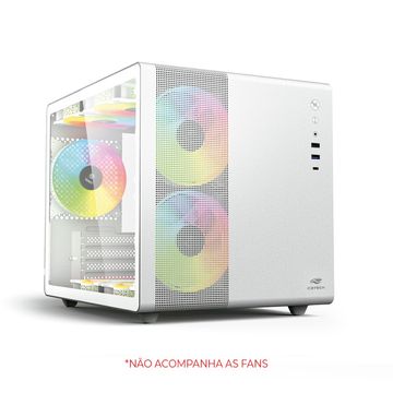 Gabinete Gamer C3tech Aquarius sem Cooler Fan e sem Fonte Lateral em Vidro Branco- MT-G710WH