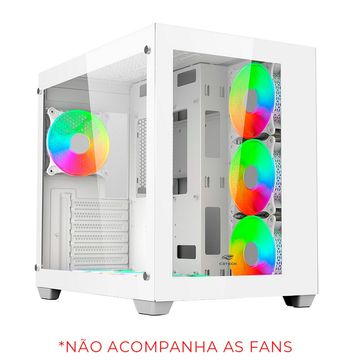 Gabinete Gamer C3tech Aquarius sem Cooler Fan e sem Fonte Lateral e Frente em Vidro Temperado Branco - MT-G910WH