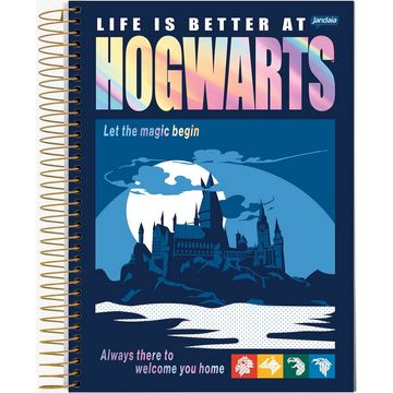 Caderno Universitário Capa Dura Espiral 1 Matéria 96 Fls 200x275 Harry Potter - Unitário - Jandaia - 63599-24