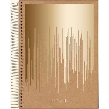 Caderno Universitário Capa Dura Espiral 10 Matérias 160 Fls 175x242 Kraft Gold - Unitário - Jandaia - 71146-24