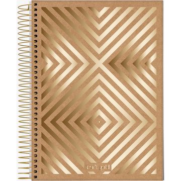 Caderno Universitário Capa Dura Espiral 1 Matéria 80 Fls 200x275 Kraft Gold - Unitário - Jandaia - 71397-24