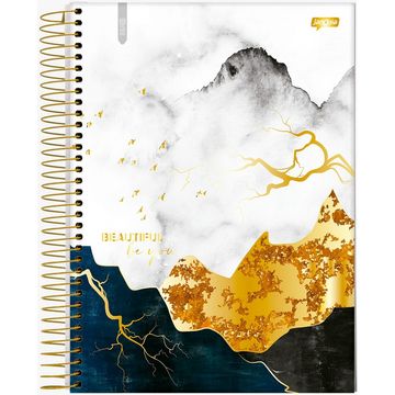 Caderno Universitário Capa Dura Espiral 1 Matéria 80 Fls 200x275 Marble Beautiful be you - Unitário - Jandaia - 72800-24