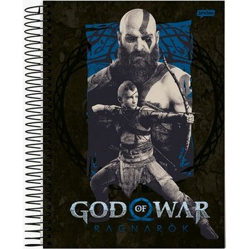 Caderno Universitário Capa Dura Espiral 1 Matéria 80 Fls 200x275 God of War Ragnarok - Unitário - Jandaia - 72976-24