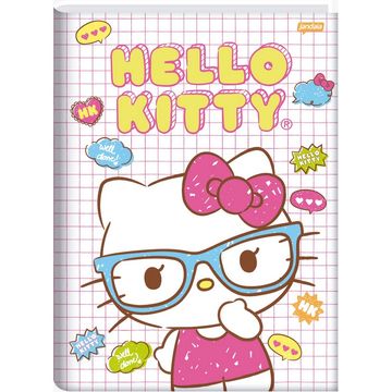 Caderno Brochurão Capa Dura Costurado 80 Fls 200x275 Hello Kitty - Unitário - Jandaia - 72981-24