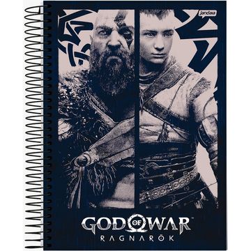 Caderno Universitário Capa Dura Espiral 1 Matéria 80 Fls 200x275 God of War Ragnarok - Unitário - Jandaia - 72976-24A