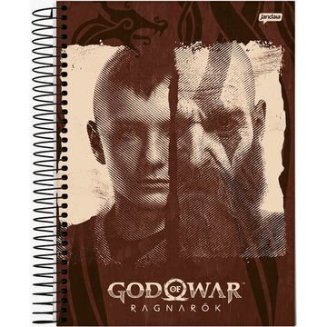 Caderno Universitário Capa Dura Espiral 1 Matéria 80 Fls 200x275 God of War Ragnarok - Unitário - Jandaia - 72976-24C