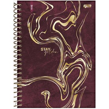 Caderno Universitário Capa Dura Espiral 1 Matéria 80 Fls 175x242 Marble Stay Golden - Unitário - Jandaia - 72908-24B