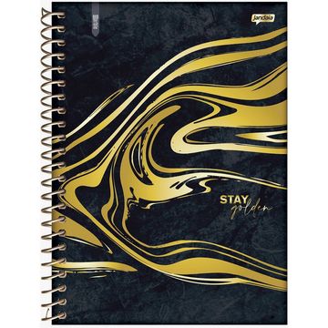 Caderno Universitário Capa Dura Espiral 1 Matéria 80 Fls 175x242 Marble Stay Golden - Unitário - Jandaia - 72908-24C