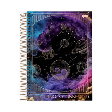 Caderno Universitário Capa Dura Espiral 1 Matéria 80 Fls 175x242 Mystic Everything is Connected - Unitário - Jandaia - 69072-24