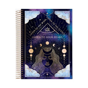 Caderno Universitário Capa Dura Espiral 1 Matéria 80 Fls 175x242 Mystic - Unitário - Jandaia - 69072-24A