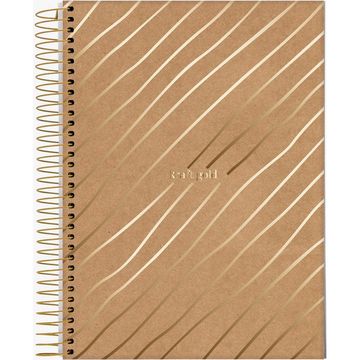 Caderno Universitário Capa Dura Espiral 10 Matérias 160 Fls 175x242 Kraft Gold - Unitário - Jandaia - 71146-24B