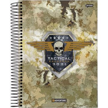 Caderno Universitário Capa Dura Espiral 15 Matérias 240 Fls 200x275 Adventure Tactical - Vendido Unitário - Jandaia - 72796-24