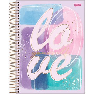 Caderno Universitário Capa Dura Espiral 10 Matérias 160 Fls 200x275 La Creme Love yourself- Unitário - Jandaia - 69013-24