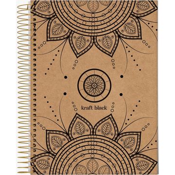 Caderno Universitário Capa Dura Espiral 1 Matéria 80 Fls 200x275 Kraft Black - Unitário - Jandaia - 74812-24A