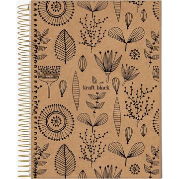 Caderno Universitário Capa Dura Espiral 1 Matéria 80 Fls 200x275 Kraft Black - Unitário - Jandaia - 74812-24C