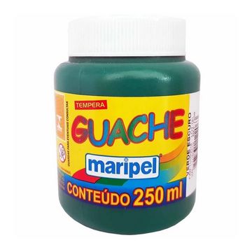 Tinta Guache Verde Escuro 250ml Maripel - Unitário - 7256