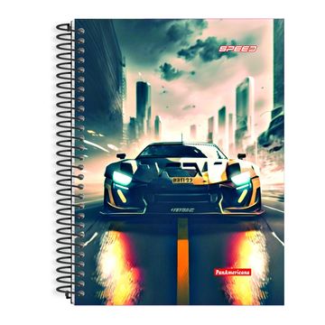 Caderno Capa Dura Espiral 96 Fls 140x202 Speed Car - Pacote com 05 Unidades - Panamericana - 1047