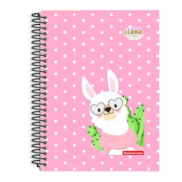 Caderno Capa Dura Espiral 96 Fls 140x202 No Drama LLama - Pacote com 05 Unidades - Panamericana - 5633