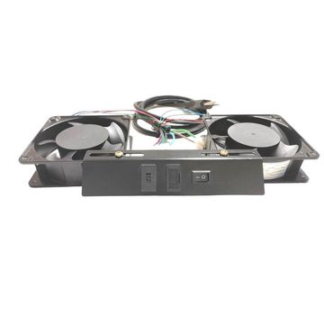 Cooler Mini-Rack com 2 Ventiladores Preto Fibra Metal - KITV2