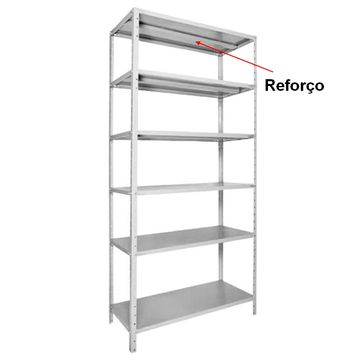 Estante de Aço Multiuso com 6 Prateleiras ate 38 Kilos 30cm com Reforço no Meio da Prateleira - Fibra Metal - ESTRC