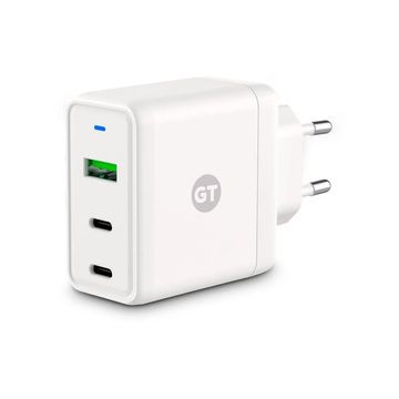 Carregador de Celular/Notebook Parede com 1 USB 3.0 + 2 Portas Type-C 65W Ultra Rápido Bivolt Branco Goldentec - GT 55020