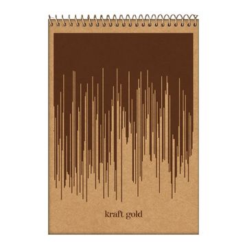 Caderno Capa Dura Espiral 80 Fls 146x210 Kraft Gold - Unitario - Jandaia - 74787-77