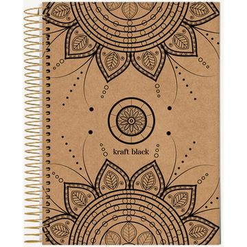 Caderno Universitário Capa Dura Espiral 10 Matérias 160 Fls 200x275 Kraft Black - Unitário - Jandaia - 74811-24