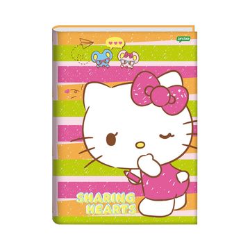 Caderno Brochura Capa Dura Costurado 80 Fls 140x200 Hello Kitty - Unitário - Jandaia - 75164-24D