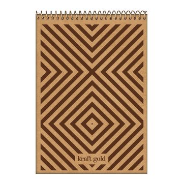 Caderno Capa Dura Espiral 80 Fls 146x210 Kraft Gold - Unitario - Jandaia - 74787-77B