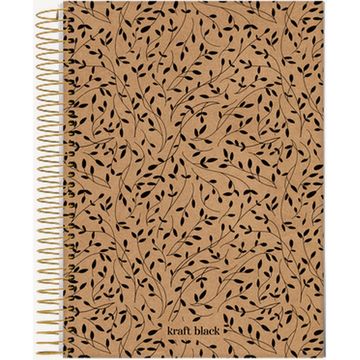 Caderno Universitário Capa Dura Espiral 10 Matérias 160 Fls 200x275 Kraft Black - Unitário - Jandaia - 74811-24B