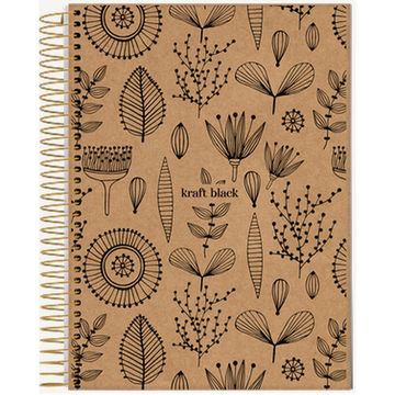 Caderno Universitário Capa Dura Espiral 10 Matérias 160 Fls 200x275 Kraft Black - Unitário - Jandaia - 74811-24C