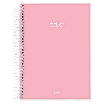 Caderno Universitário Capa Dura Espiral 10 Matérias 160 Fls 175x242 Rosa Stilo - Unitário - Jandaia - 68827-88