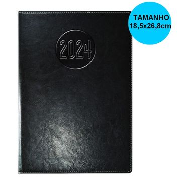 Agenda 2024 Brochura 82 Folhas 185x268mm Semanal Preto Kit - Unitário - 718221