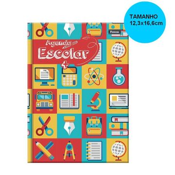 Agenda Escolar Permanente 123x166mm 160 Folhas Escolar+ - Foroni - 51.7683-1A