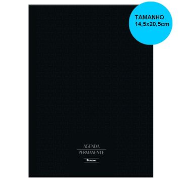 Agenda Permanente Brochura 192 Folhas 145x205mm Preto Foroni - Unitário - 53.7623-7