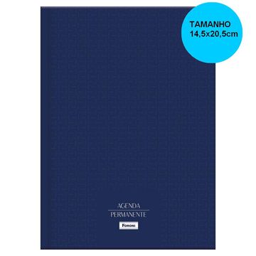 Agenda Permanente Brochura 192 Folhas 145x205mm Azul Foroni - Unitário - 53.7630-0