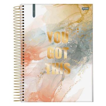 Caderno Universitário Capa Dura Espiral 10 Matérias 160 Fls 175x242 Marble - Unitário - Jandaia - 72907-24A