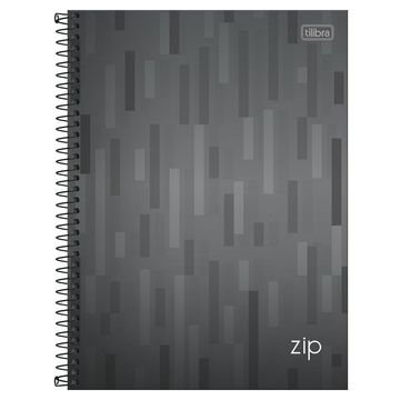 Caderno Universitário Capa Dura Espiral 1 Matéria 96 Fls 200x275 Zip Cinza - Unitário - Tilibra - 134490