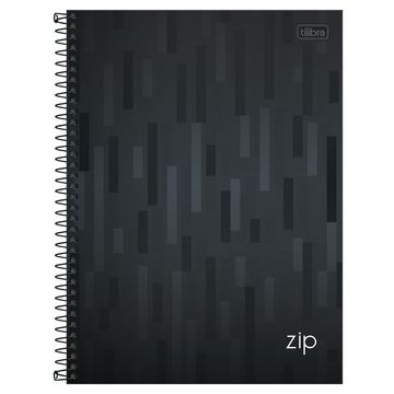 Caderno Universitário Capa Dura Espiral 1 Matéria 96 Fls 200x275 Zip Preto - Unitário - Tilibra - 134490