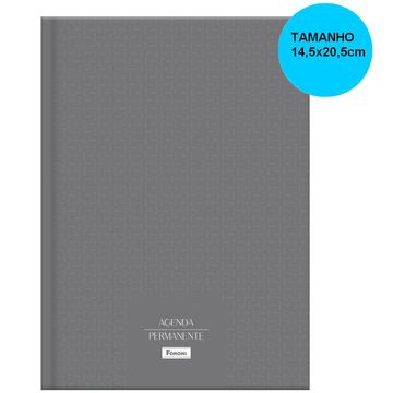 Agenda Permanente Brochura 192 Folhas 145x205mm Cinza Foroni - Unitário - 53.7630-0-SINOP-03