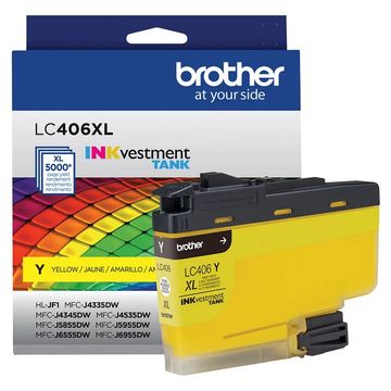 Cartucho de Tinta Brother LC406XL Amarelo Original - LC406XLYS - 5.000 páginas para HLJF1, MFCJ4335DW, MFCJ4345DW, MFCJ4535DW, MFCJ5855DW, MFCJ5955DW